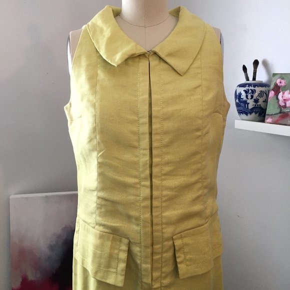 Vintage Jean Patou Dress, Mod Linen Shift Dress 1960s - Picture 8 of 14